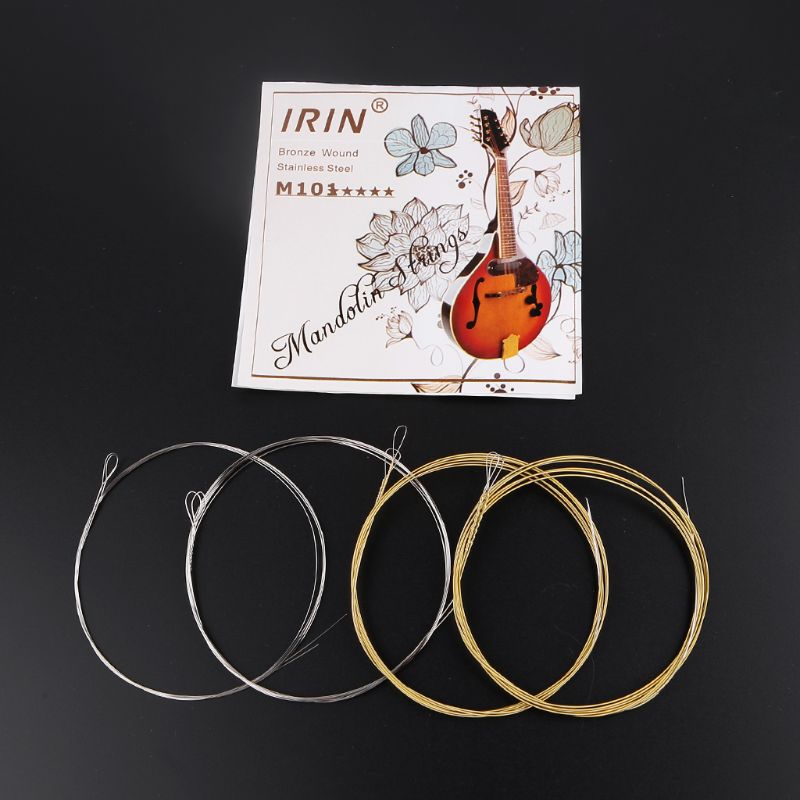 8 Pcs / 1 Set M101 Mandolin Strings Silver-Plated Stainless Steel Copper Alloy Wound