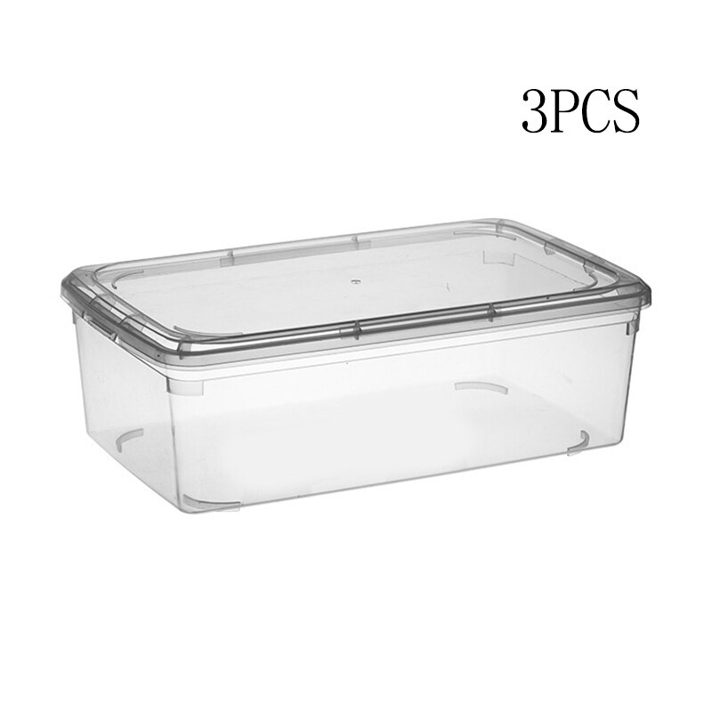 Transparent shoe box storage shoe box thickened dust-proof storage box with lid can be superimposed combined shoe cabinet: 3PCS