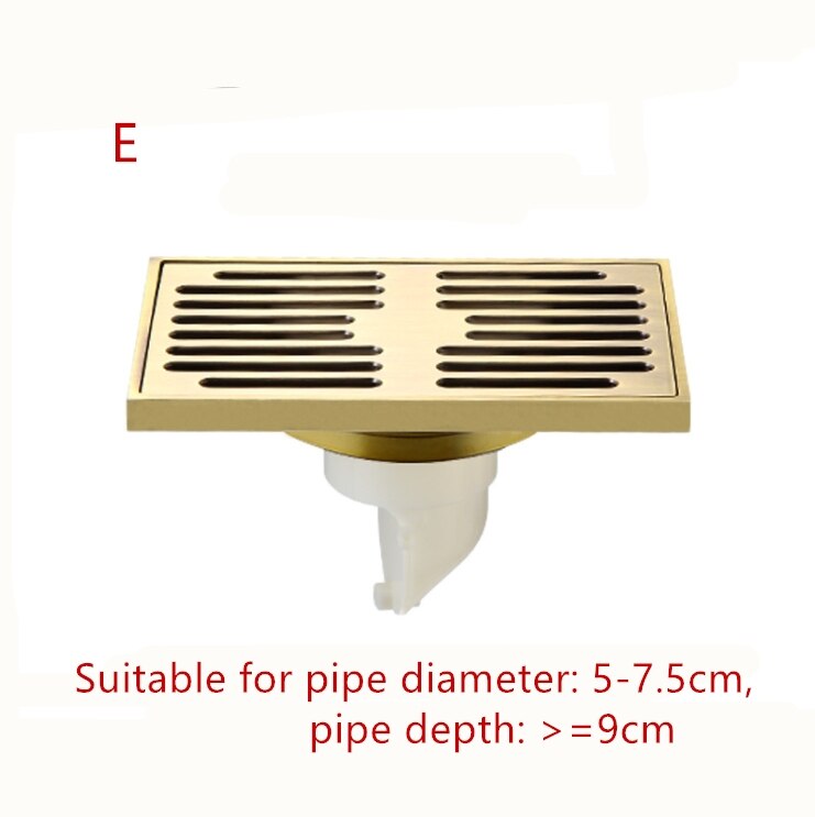 1 pc 9*14 cm Europese Messing Afgewerkt Grote Verplaatsing Badkamer Balkon Deodorant Afvoerputje: E