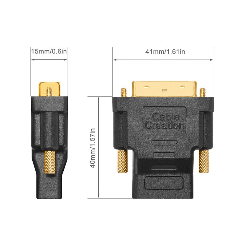 DVI to HDMI Adapter, 2-Pack Bi-Directional DVI Male to HDMI Female Converter, 1080P, 3D