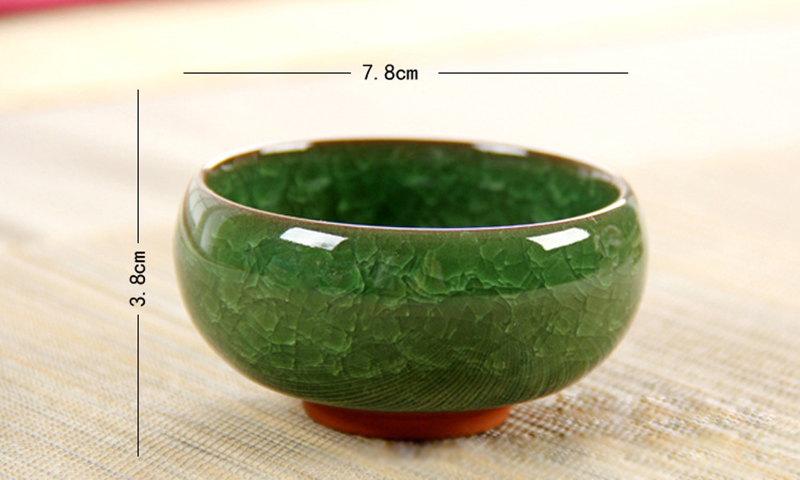3D Ceramic double Fish China tea Cup,Kung Fu Tea Cup Set Crackle Glaze Travel Tea Bowl Chinese Porcelain Teacup Sets