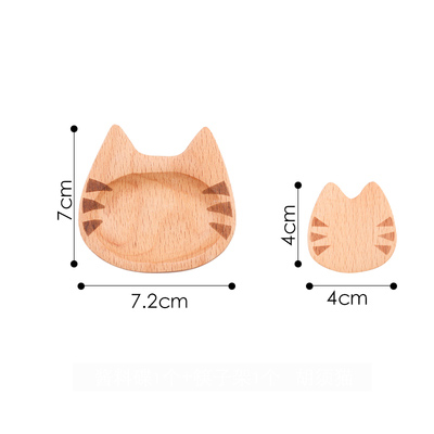 1Pcs Japanese style wooden chopstick holder Beech cat chopstick holder Cartoon kitchen hotel chopstick holder tableware: G