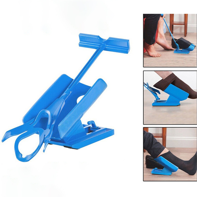 1pc Socke Slider Benötigen nicht Biegen Setzen Auf Oder Off Socken Aid Blau Helfer Kit Socken Fuß Brace Unterstützung persönliche Gesundheit Pflege