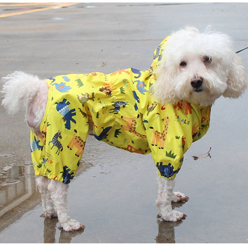 Kæledyrs regnfrakke til store hunde vandtæt hund regnfrakke jumpsuit til små hunde fransk bulldog bamse stor hund frakke med hætte