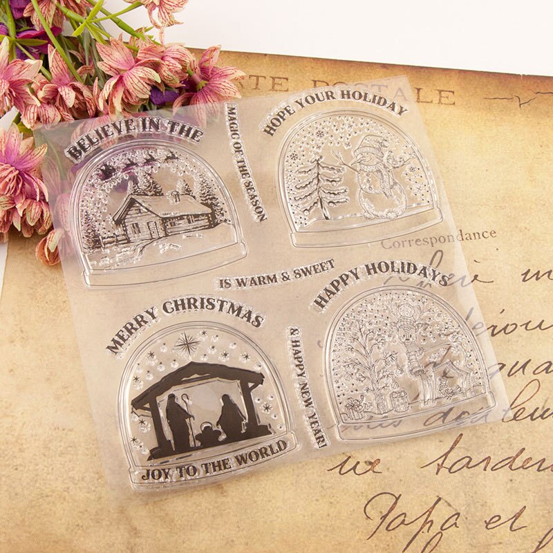 Offre spéciale boule de cristal Transparent tampons transparents/joints en Silicone rouleau timbre pour bricolage scrapbooking album photo/fabrication de cartes
