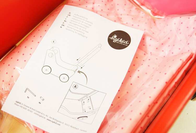 Sigikid – trotteur en bois pour bébé, simulation, poussette d'allaitement, poussée à la main, jouet pour enfants