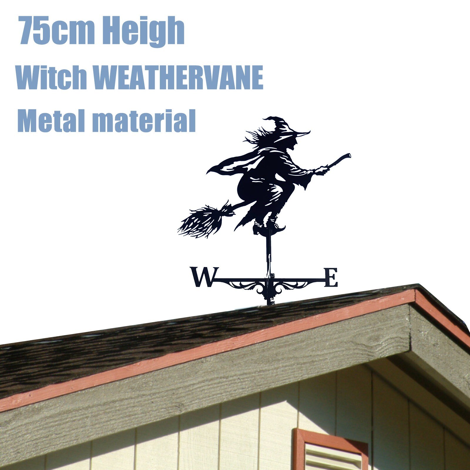 Weather vane wind direction indicator ornaments witch shape farm retro yard garden backyard lawn decorative wooden stakes