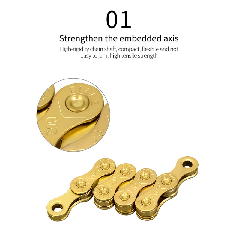 MTB Road Bike Chain 6 7 8 9 10 11 Speed,MTB Road Bike Gold Galvanized Chain 24BD