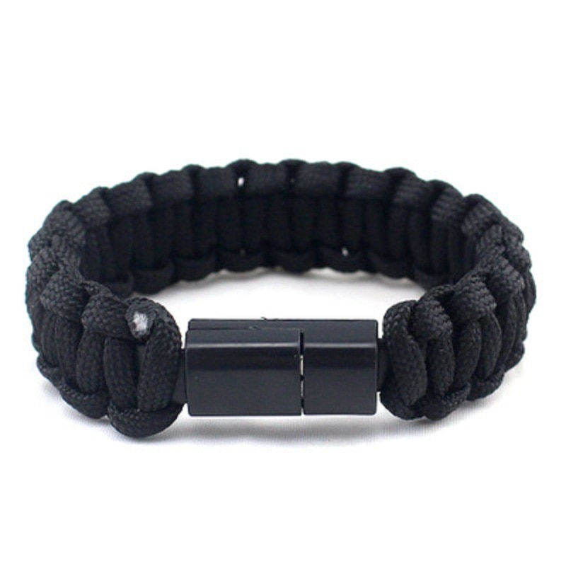 Braided Bracelet Popular Style for Android Type-c Phone Data Cable Simple and Temperament Accessories Top Grade: Black / ios         23.7cm