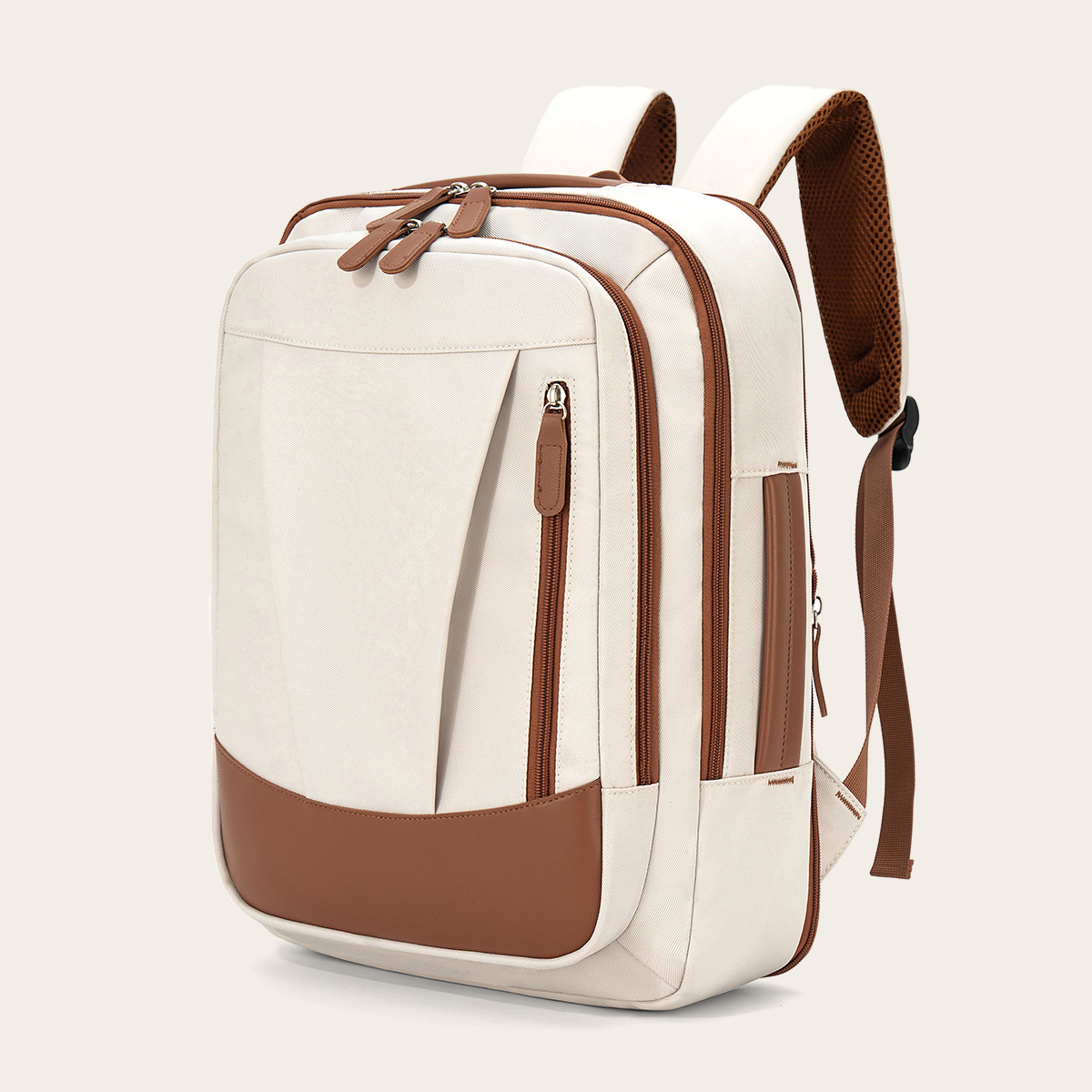 Backpack for Women Simple Business Computer Backpack Outdoor Large Capacity Travel Bag Student School Bag for Boys: Beige