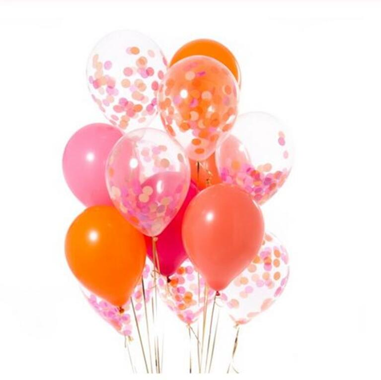 12 Stks/partij 12Inch Goud Roze Blauw Ballonnen Goud Zwart Rood Confetti Bruiloft Verjaardag Party Decor Helium Baby Shower levert: set 7