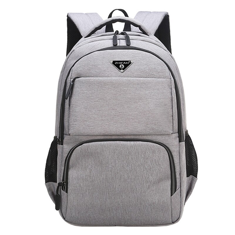 Große 15,6 Zoll/17,3 Zoll Laptop Rucksack USB Männer Computer Schul Geschäft Tasche Oxford Wasserdichte Rucksack Hochschule Daypack: hell grau / 20 Zoll