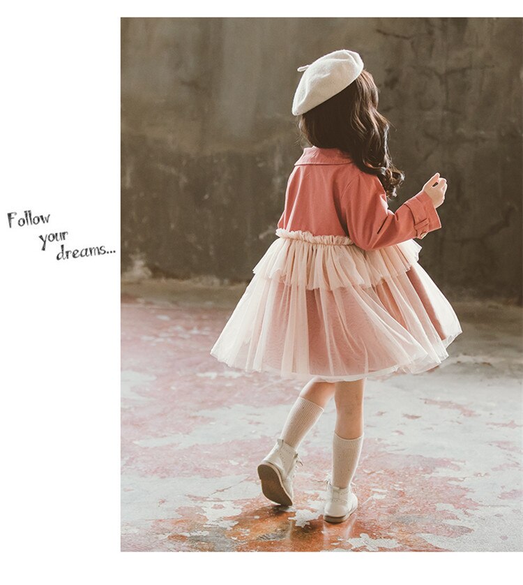 girls trench coat autumn fall kids clothes outwear 12 years old cute