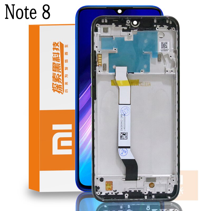 Original 6.53'' Display with frame for Xiaomi Redmi Note 8 Pro LCD Display Screen Touch Digitizer 6.3'' Redmi Note8 Repair Parts