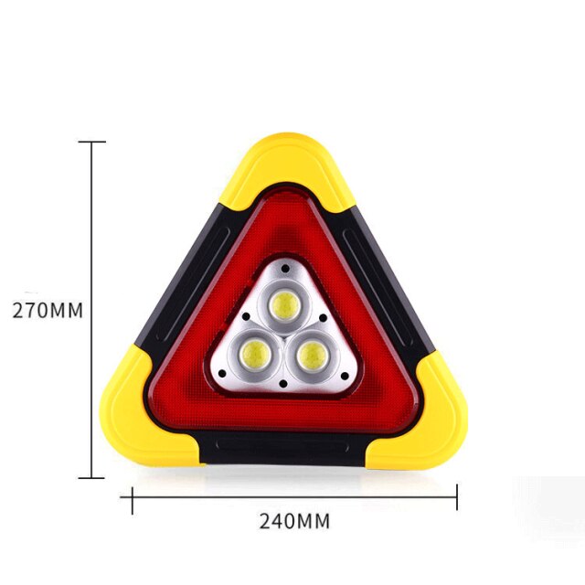 Triangle lumineux d&#39;urgence Led Rechargeable, 5 Modes, pour alarme de risque de panne de véhicule, Kits de sécurité automobile, accessoires: three LEDs