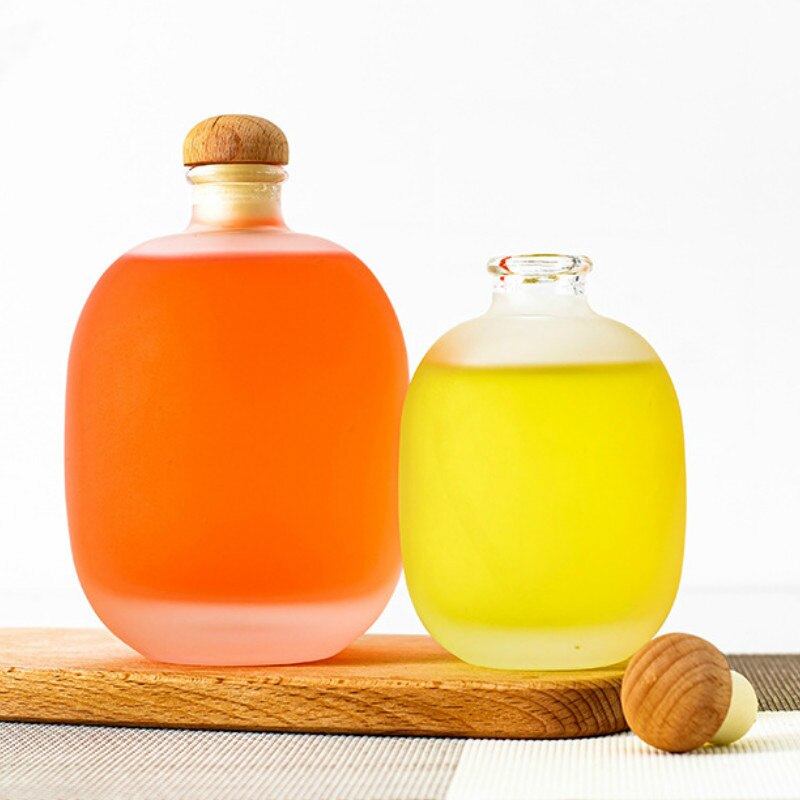 Frosted Fruit Wine Bottle 500ml Green Plum Hip Flask Sake Rice Wine Yellow Wine Container with Cork Preservation Bottle Jug