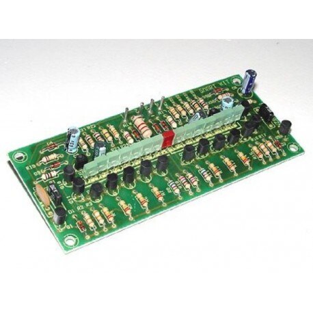 Kit electrónico para montar un vúmetro estéreo con 15 diodos LED 100 W