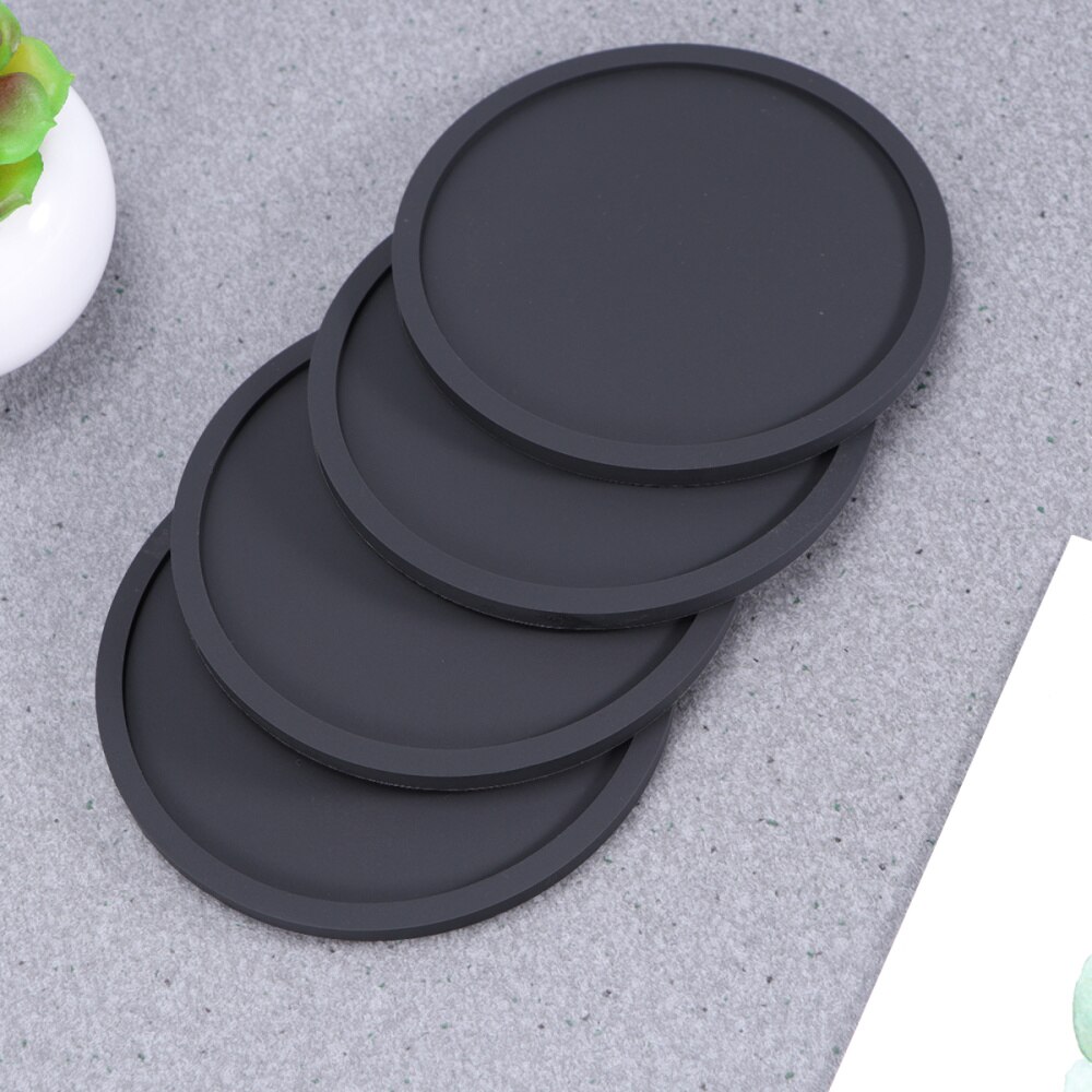 Tapete de vaso engrosado redondo para cocina, práctico posavasos antideslizante, almohadilla de aislamiento térmico para el hogar, color negro, 8 Uds.