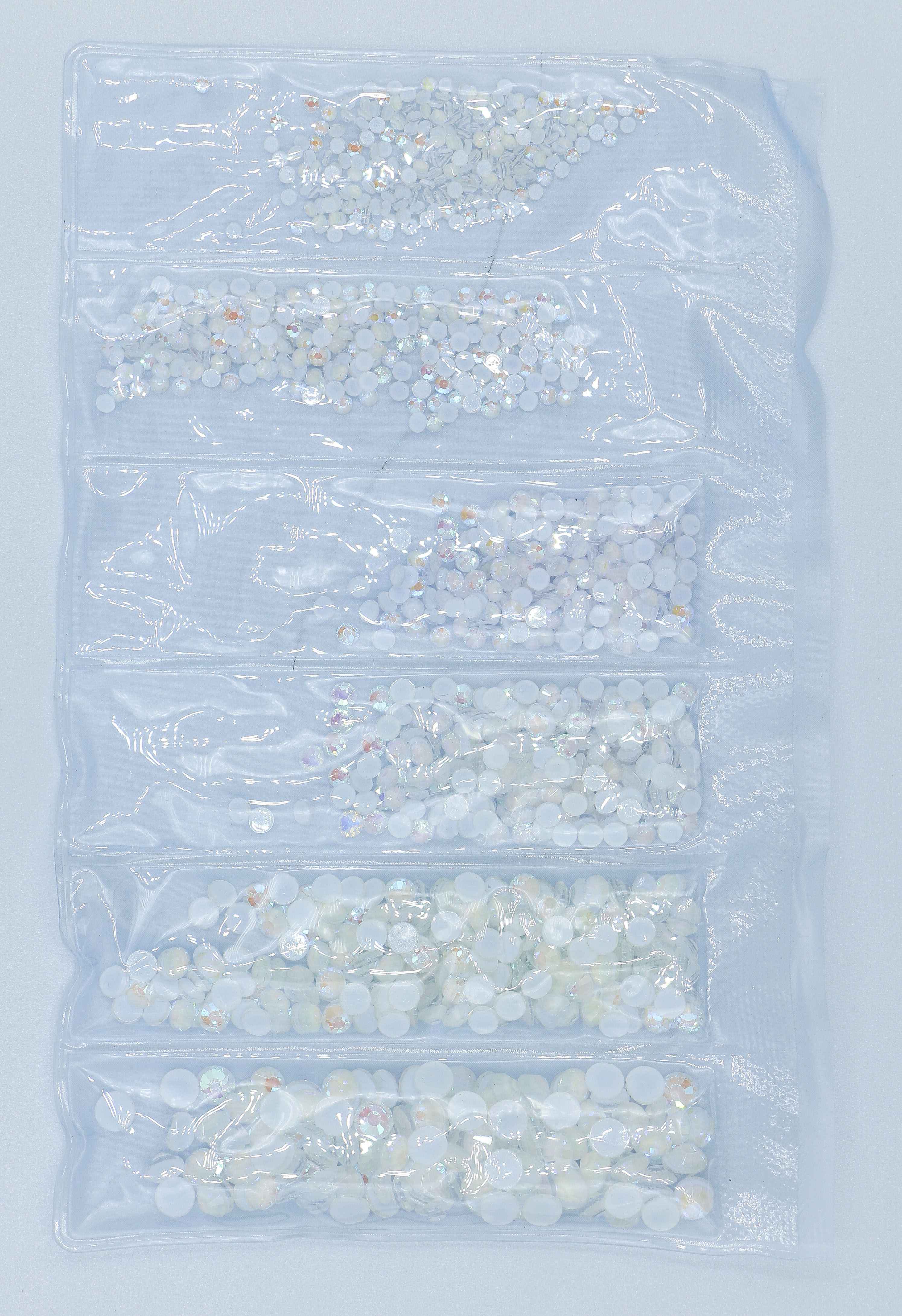 Mezcla luminosa fluorescente SS6-SS20, diamantes de imitación de neón sin fijación por calor, decoraciones eléctricas noctilucentes para decoración de uñas: 1 mm / Blanco