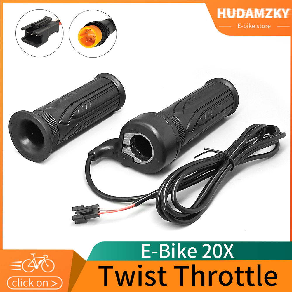 WUXING 20X Full Twist Throttle E-Bike Right Handle Throttle 24V 36V 48V 60V 72V Waterproof/SM Connector for Ebike or Escooter