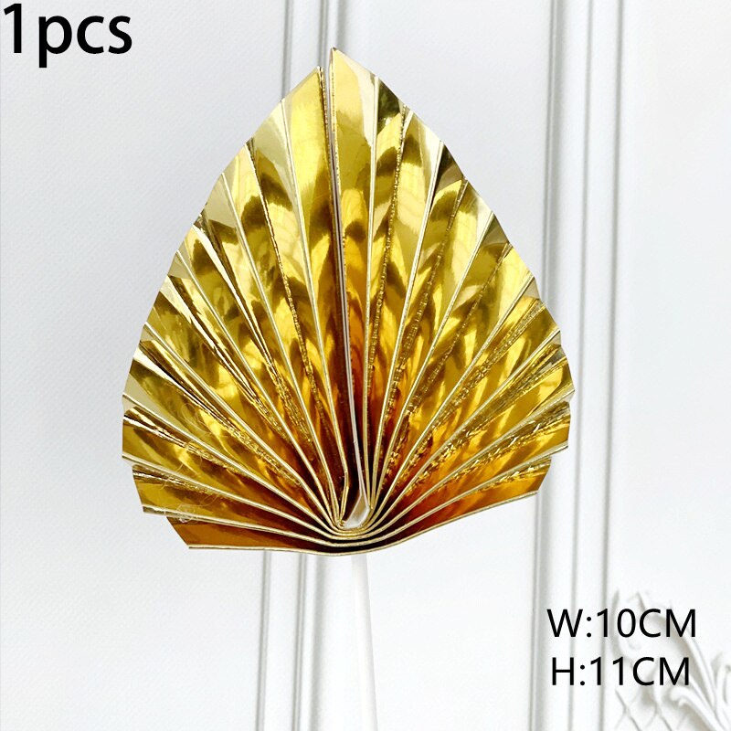 Éventail de décoration de gâteau en papier, chapeau, doré, pliable, pour fête d&#39;anniversaire,: 1pcs-gold