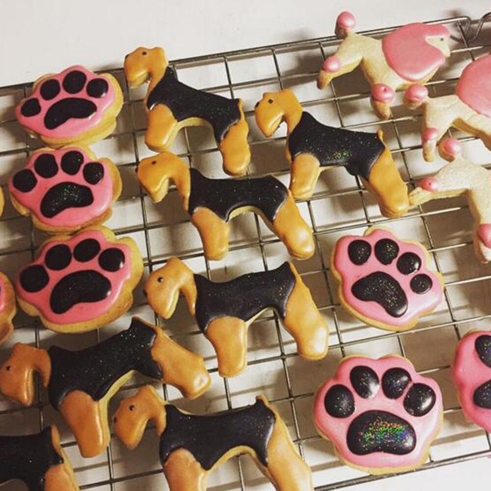 3d hund tass ben kakskärare tårta fotavtryck form dekorera fondant skär verktyg kakor muffins formar kök kaka verktyg