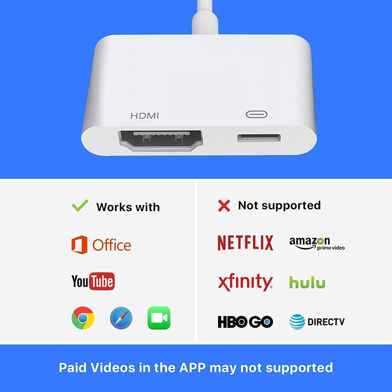 Usb typ c till hdmi digital av-adapter för ipad iphone 12 13 14 11 pro max lightning till hdmi 1080p skärm med laddningsomvandlare