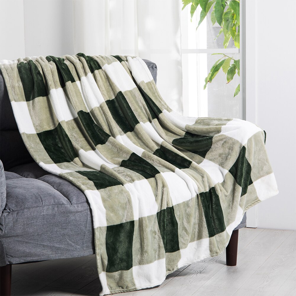 Flanell Vlies Büffel Prüfer Decke Für Bett Super Weiche Samt Plaid aufbringen Karierten Werfen Leichte Mikrofaser: 7