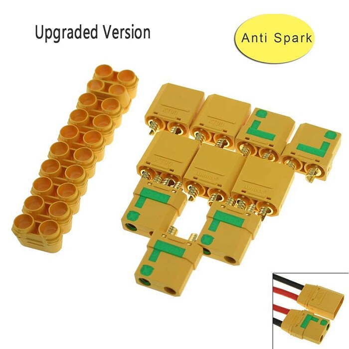 5 Pair Amass XT90S XT90-S XT90 Stecker Anti-Funken Männlich Weiblich Stecker für Batterie, ESC und Ladegerät Blei: Default Title