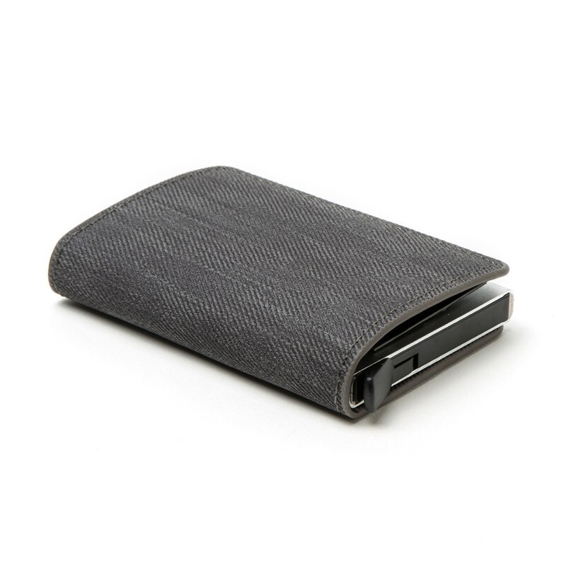 Mini Cartera de aluminio de Metal para hombre y mujer, tarjetero inteligente Rfid
