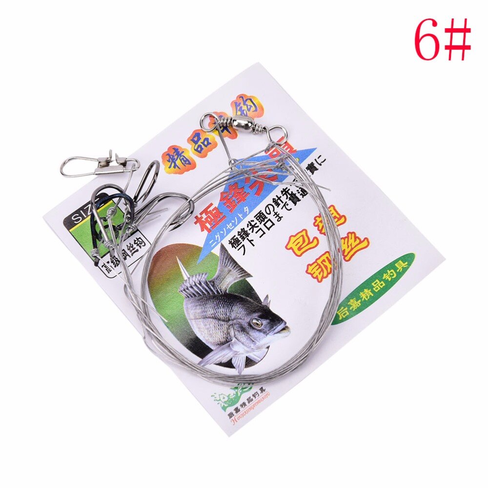3bags 5#6#7#8#9#10#11# steel wire hook Fishing Line Steel Wire Leader With Swivel Fishing Accessory Fishing Wire Lead core Leash