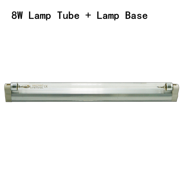Lámpara Ultravioleta T5 para desinfección, de 220V germicida UVC, esterilización, 4W, 6W, 8W, tubo de luz UV, ozono: 8W Tube and Holder / With Ozone