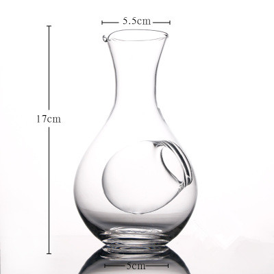 Japanese Style Glass Wine Bottle Thumb Hole Sake Glass Ice Jug Hamster Nest Cooling Room Wine Pourers Decanter Set: single bottle