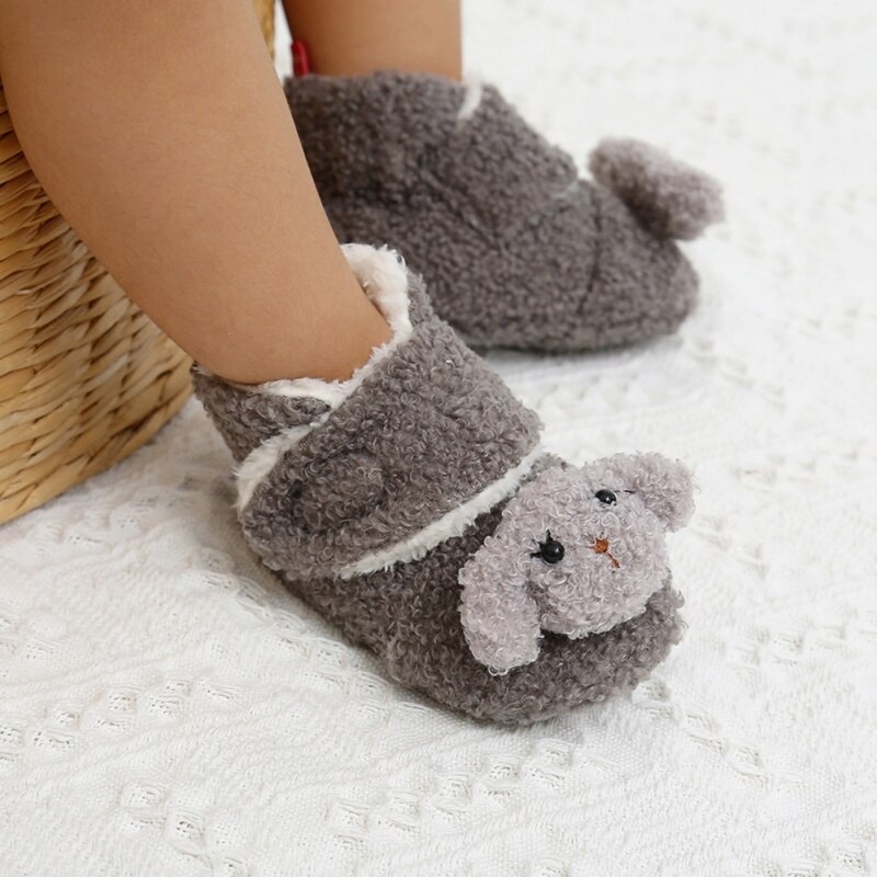 Zapatos cálidos de invierno para bebé recién nacido, calzado infantil de piel para niño y niña, zapatos antideslizantes de suela blanda para niño pequeño, botas