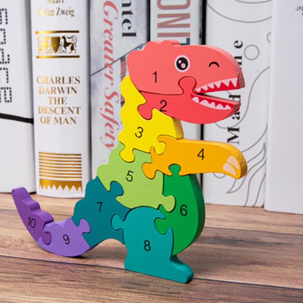 Magnetische Puzzel Kinderen Voorschoolse Educatief Digitale Dinosaurus Puzzel Houten Dier Vroege Educatief Speelgoed Puzzel: Default Title