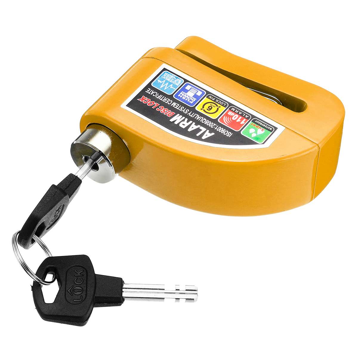 Câble de rappel pour moto et Scooter en métal, 2m/6 pieds, serrure de frein de vélo, sécurité, antivol, roue, disque, Kit d&#39;alarme: D