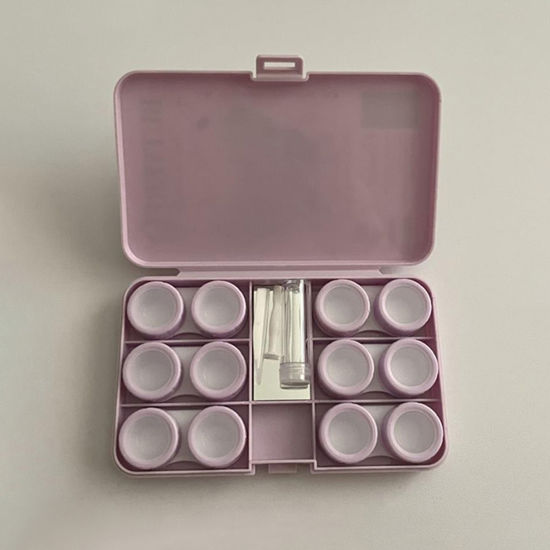Étui à lentilles de contact style papillon, boîte à lentilles pour les yeux de pupille de beauté portable avec miroir et pince à épiler