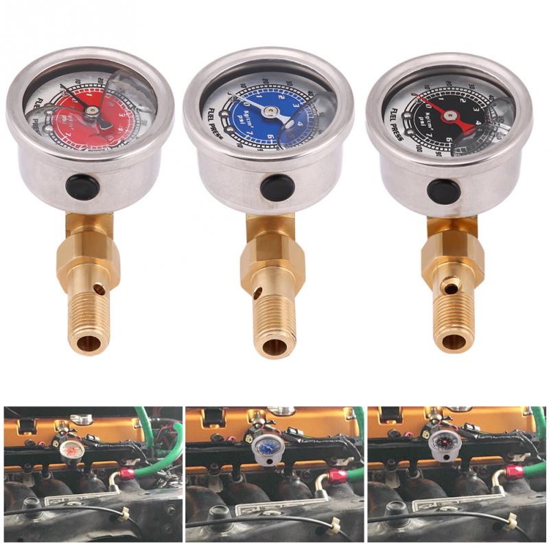Oil Press Gauge Fuel Gauge Fuel Pressure Liquid Filled Regulator Gauge Adapter Kit 0-100PSI Universal