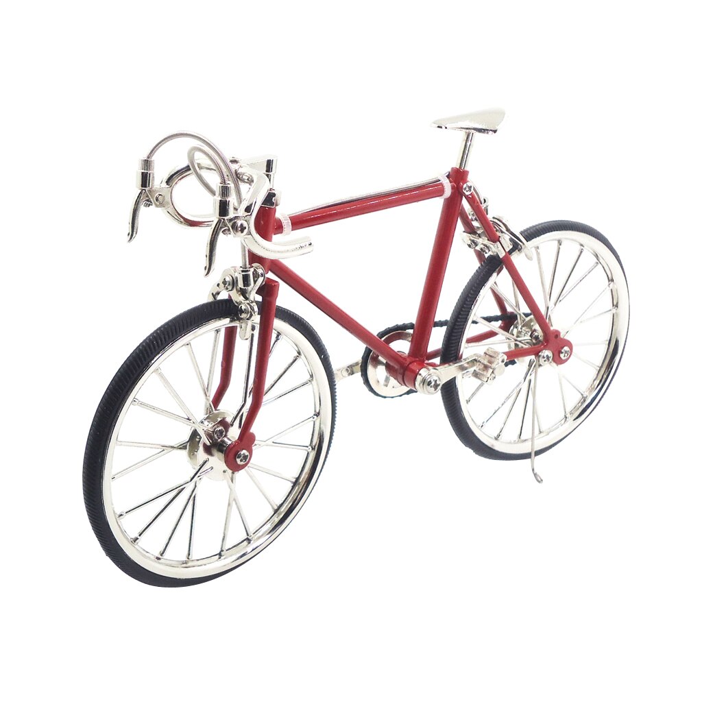 Miniaturer samlet alu cykel cykel til 1:10 skala dukkehus udendørs tilbehør sort