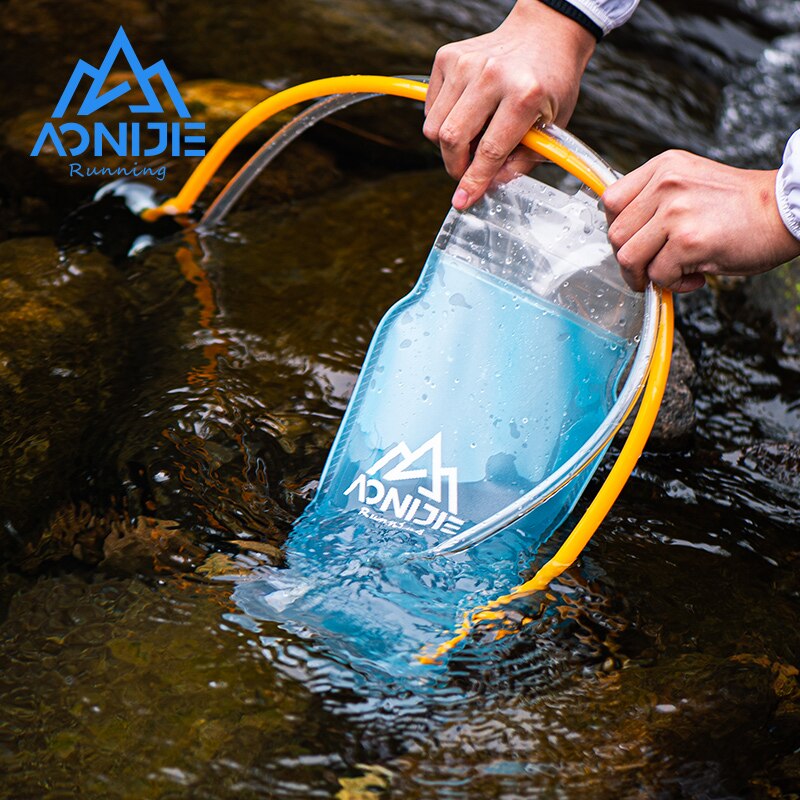 AONIJIE-contenedor doble SD56, bolsa de agua de 2L, depósito suave, paquete de hidratación, bolsa de almacenamiento de bebidas, libre de BPA con tubería doble