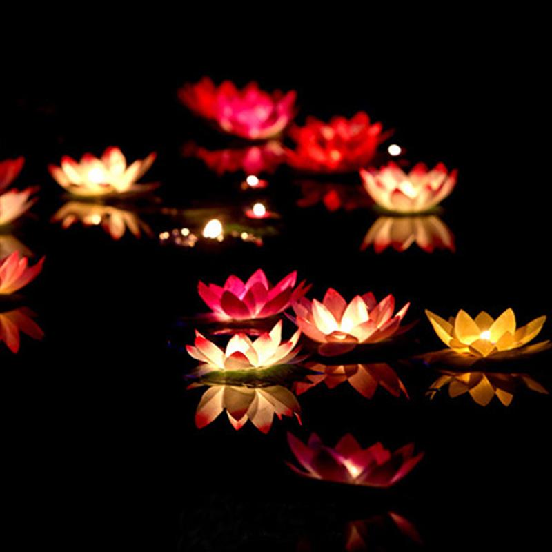 LED wünschen Licht Lotus Wasser Laterne Lampe Blume Schwimmbad Licht Bunte Wasser Laterne Kerze Lampe für Hochzeit Party Festival Dekor