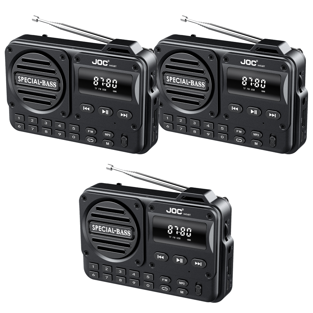 Portable Digital FM Radio Rechargeable BT 5.4 Radio Recorder with LED Display High Sound Speaker FM Frequency 87.5-108: WHITE