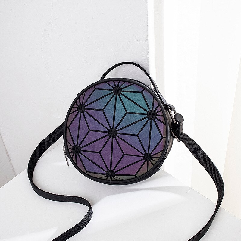 Women Messenger Bags Mini Round Crossbody Bag Geometric Women Shoulder Bags Ladies Zipper Handbag Tote Clutch: B