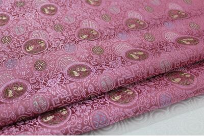 CF145 1Yard 73cm Pink Panda Silk Fabric Chinese Style Brocade Jacquard Fabric For Women Kids Cheongsam Fabric Chinese: Default Title