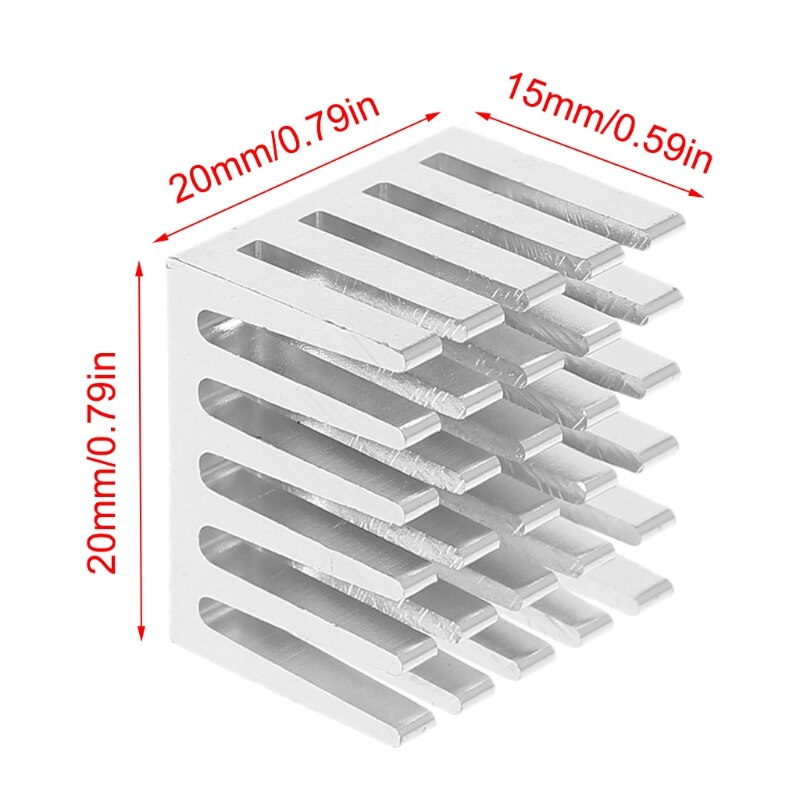 5 stks/set 20x20x15mm Cooling Heatsink CPU GPU IC Chip Aluminium Koellichaam Radiator