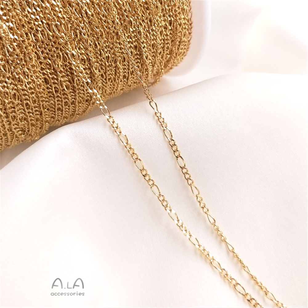 14K Vergulde Reliëf In Reliëf Gemaakte Batch Bloem Liefde Kettingpatroon Lange O Ketting Diy Eerste Sieraden Ketting Losse Ketting: Antique Copper Plated