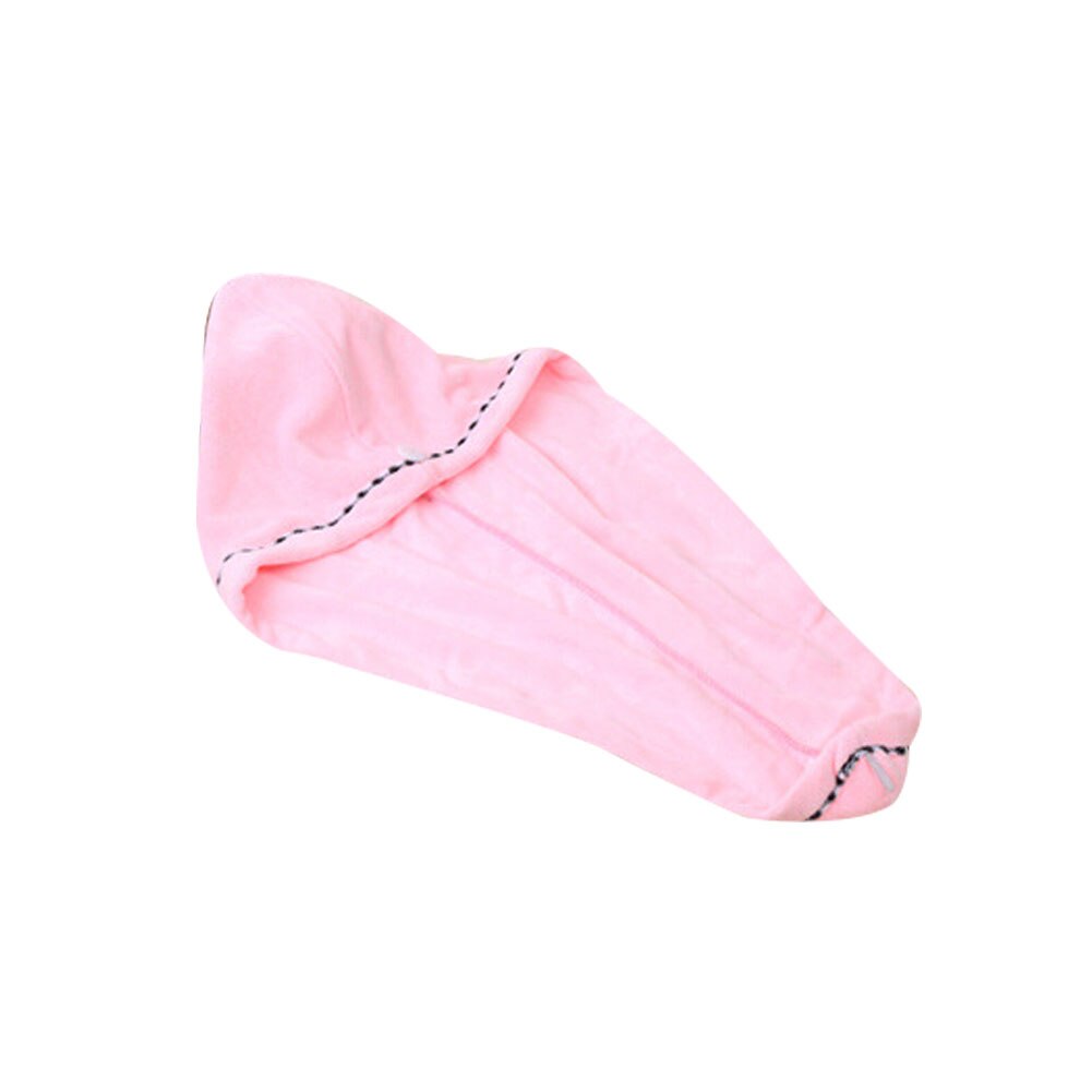 Women Super Absorbent Turban Quick Dry Wet Hair Hat Bathing Shower Towel Cap: Light Pink