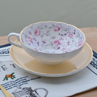 British Afternoon Tea Set Bone China Coffee Cup Set European Ceramic Coffee Cup Saucer Set Black Tea Set: A