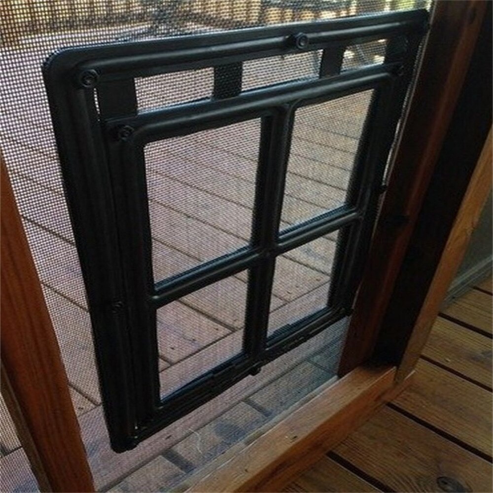 Perro y gato puertas puerta con cerradura forma perro gato magnético puerta abatible para mamparas Anti-mosquito, suministros para mascotas