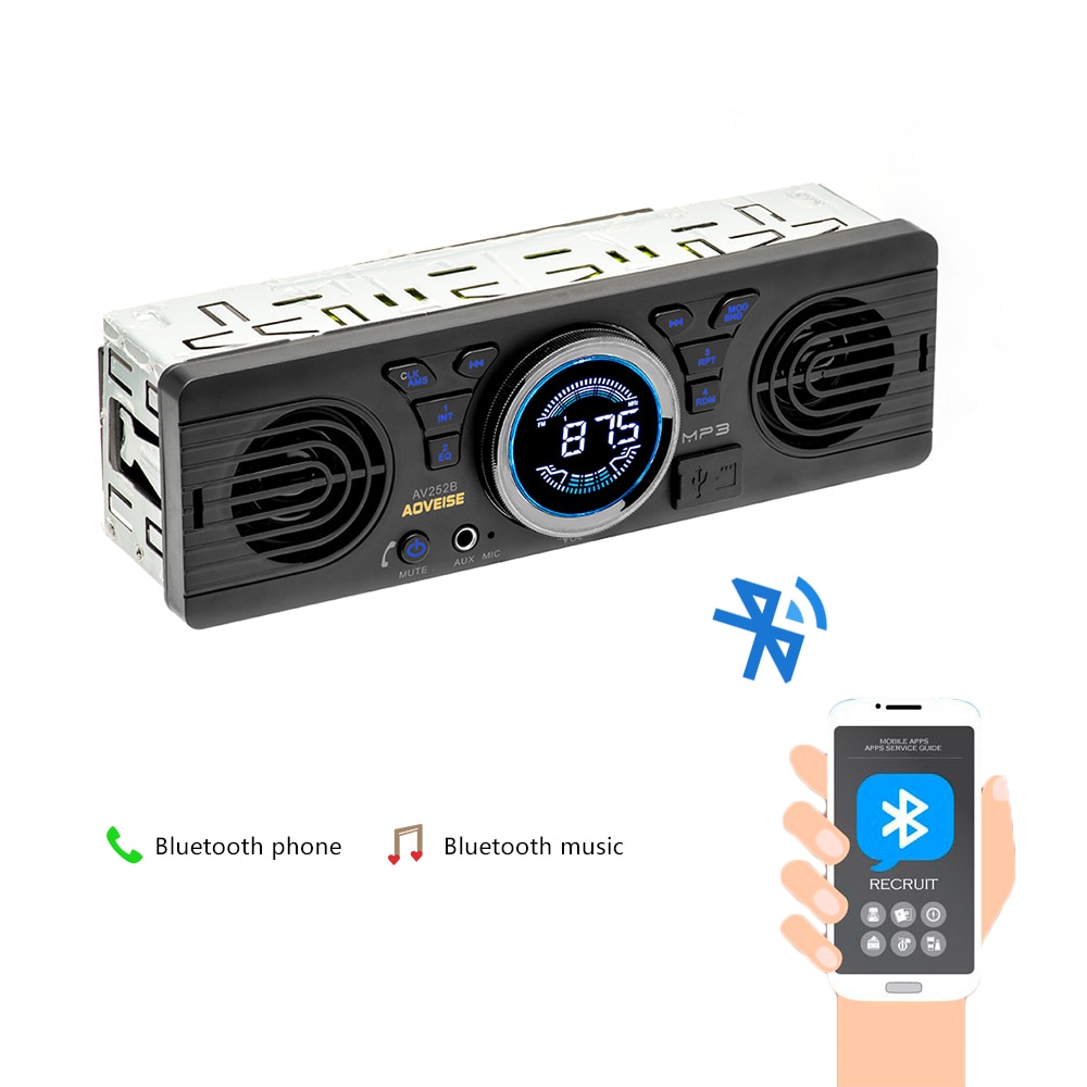 Amprime 1din Autoradio Universele 1 Din 12V Fm MP3 Bluetooth Autoradio Handsfree Bellen Auto Met Luid speaker In-Dash Auto Stereo